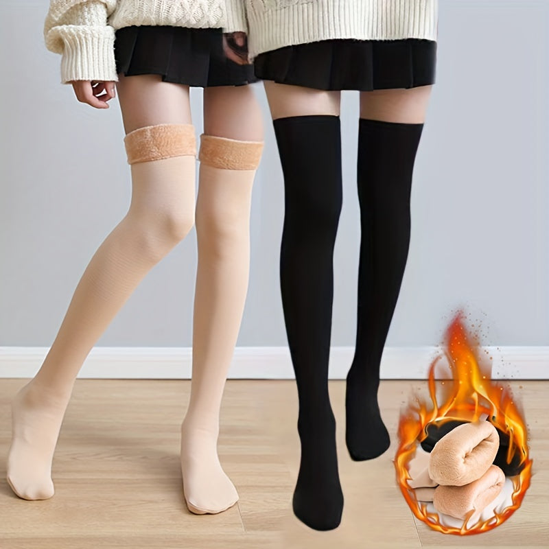 Plush Lined Over The Knee Socks x2