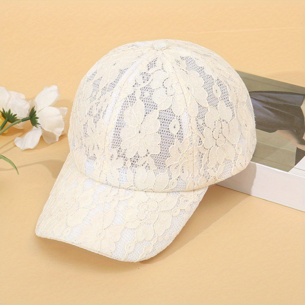 Hollow Out Trucker Hat Mesh Lace Baseball Cap Adjustable Sunscreen Dad Hats