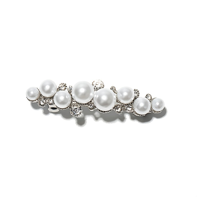 Crystal Rhinestone Pearl Hairpin Vintage Barrette Hairclip