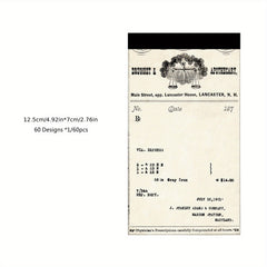 60 Sheets Memo Pad Hand Written Literary Series Decoration Material