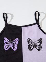 Girls Butterfly Cami Top & Sweatpants Set Summer Clothes