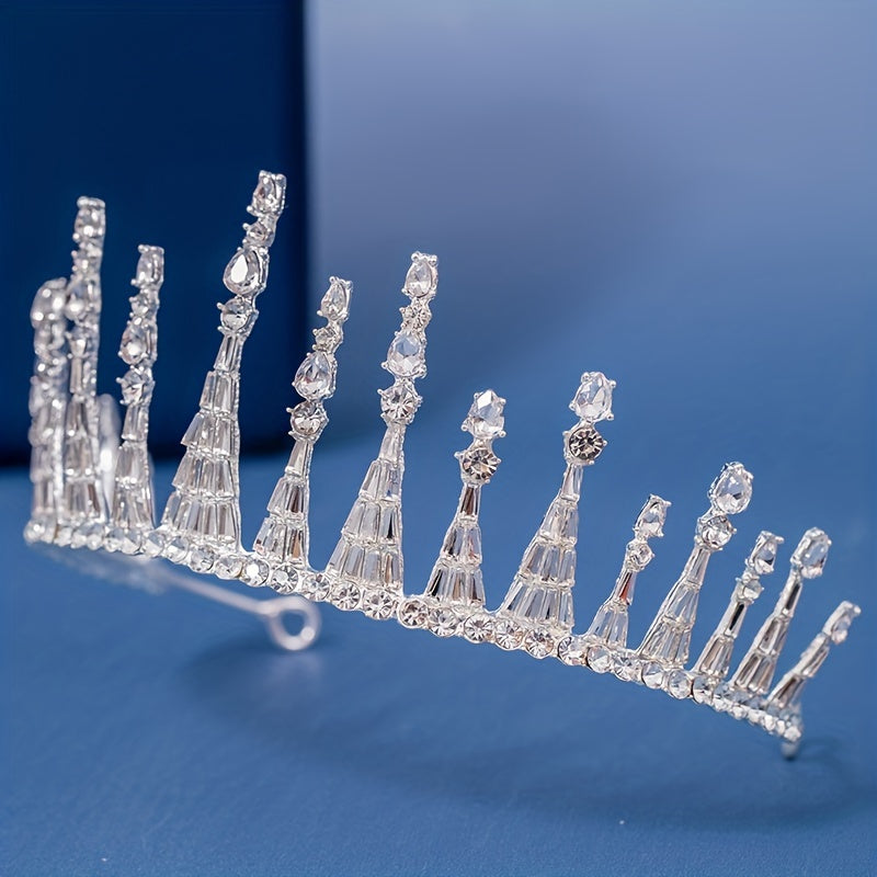 Silvery Crystal Headband Tiara Princess Crown Head Jewelry