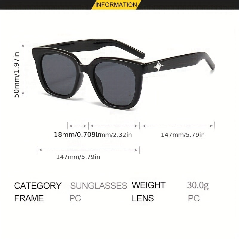 Retro Square Frame Sunglasses for Outdoor Travel, Cycling, Driving