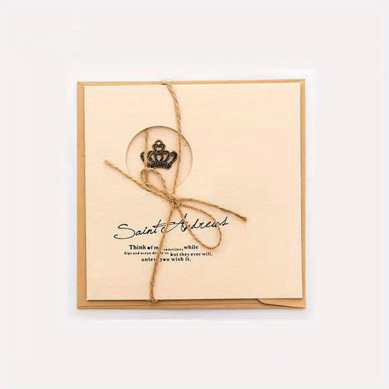 Baby Thank You Card Retro Metal Greeting DIY Folding Birthday Blessing
