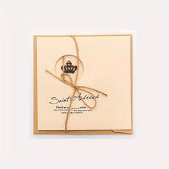 Baby Thank You Card Retro Metal Greeting DIY Folding Birthday Blessing