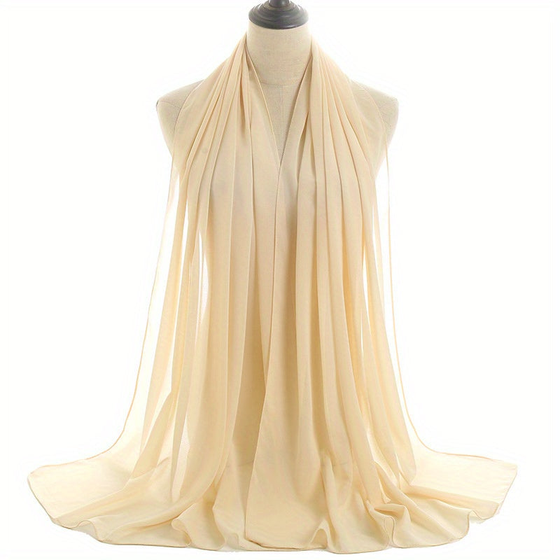 Chiffon Hijab Head Scarf Solid Shawl Classic Turban Scarves Large