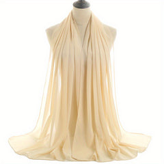 Chiffon Hijab Head Scarf Solid Shawl Classic Turban Scarves Large