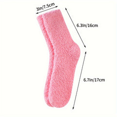 5 Pairs Women's Winter Fuzzy Socks Cozy Fluffy Warm Slipper Socks