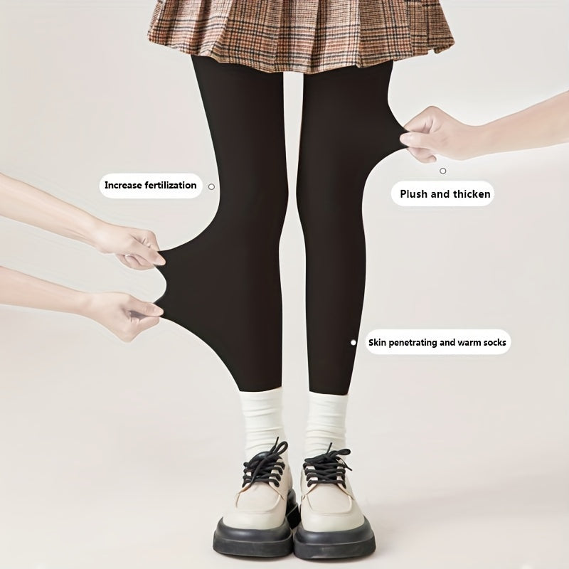 Plush Lined High Waist Thermal Leggings Women's Stockings