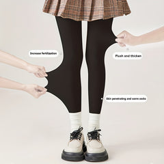 Plush Lined High Waist Thermal Leggings Women's Stockings