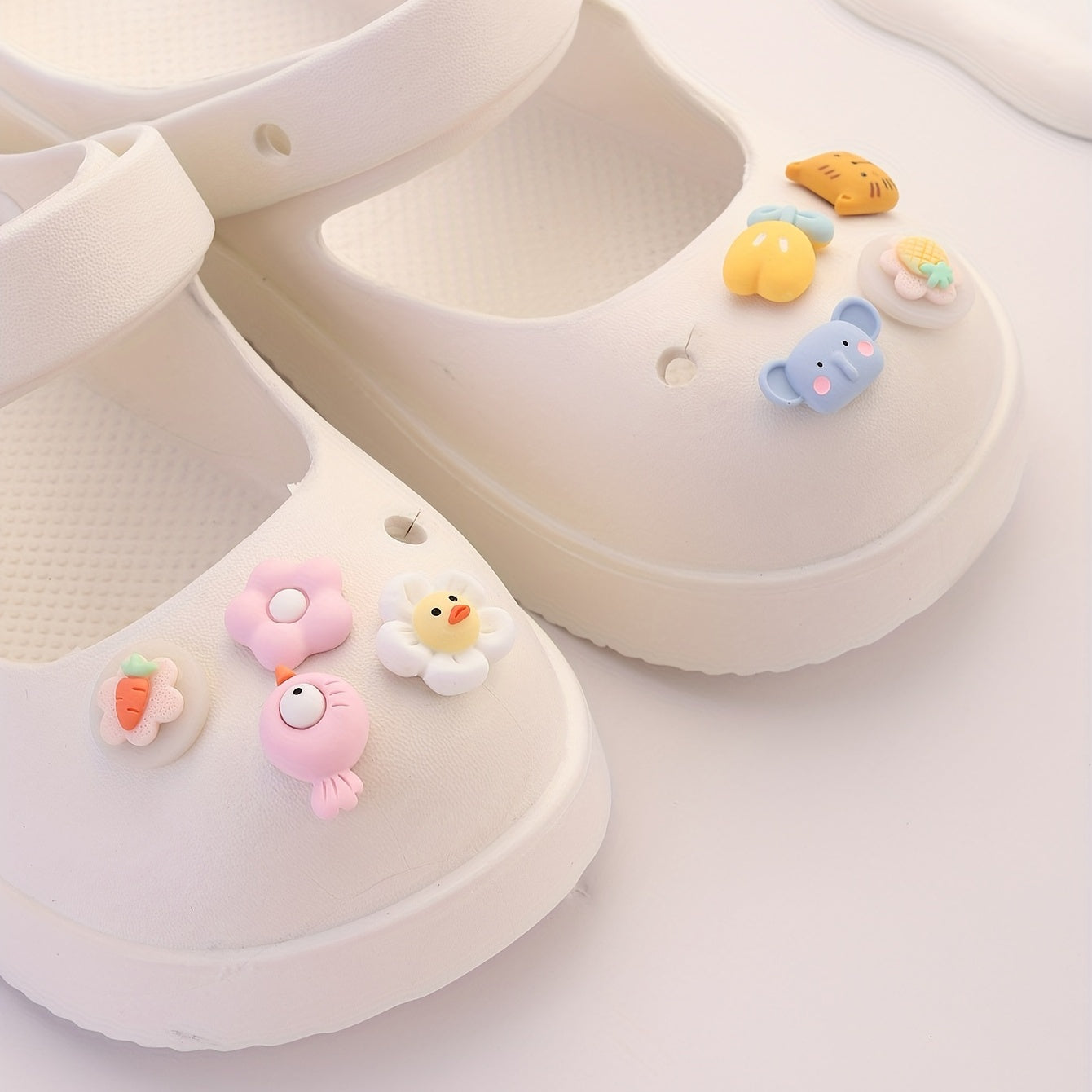 8pcs Cartoon Shoe Buckle Animal Fruit Clogs Sandal Buckles