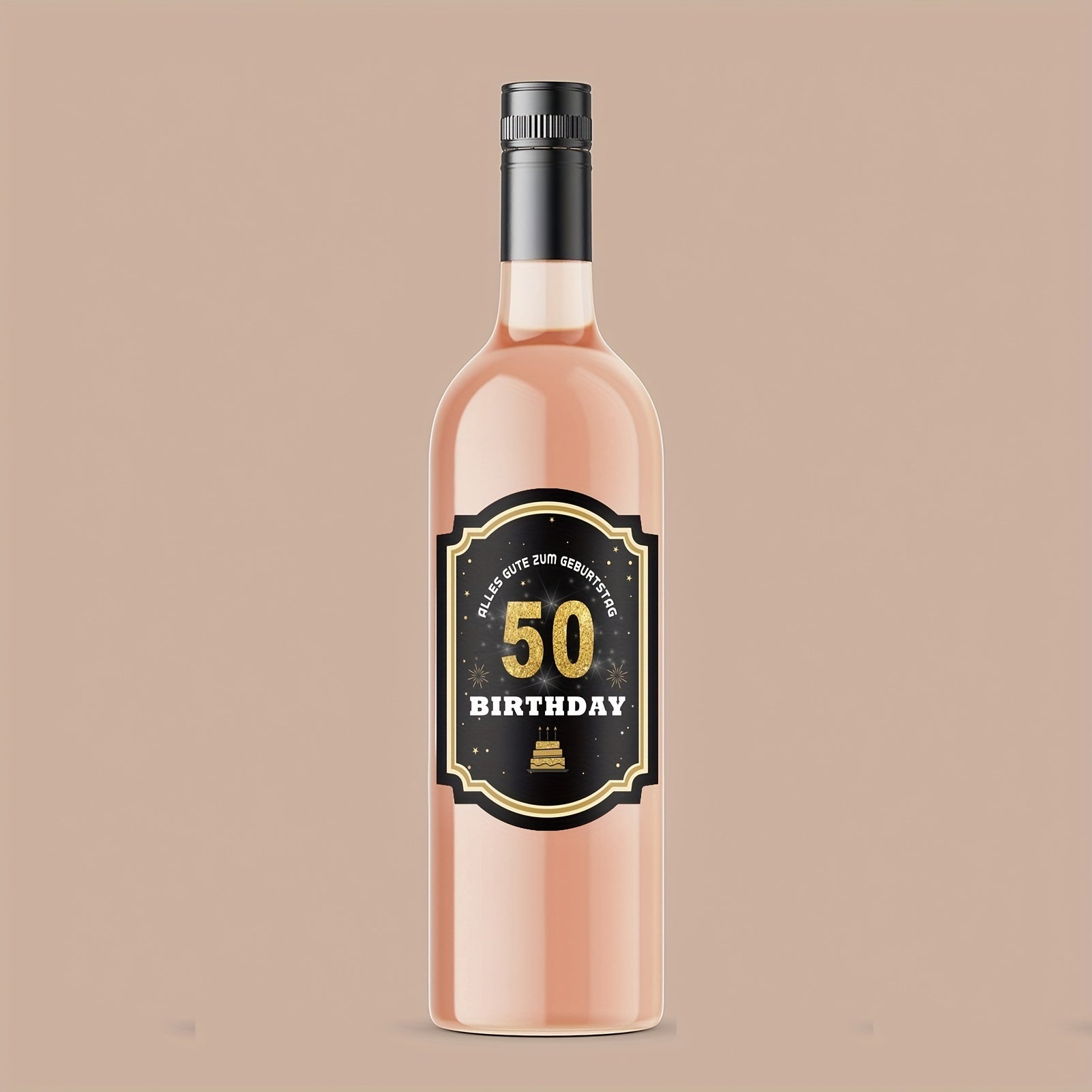 50th Birthday Bottle Labels Champagne Sparkling Wine Stickers