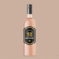 50th Birthday Bottle Labels Champagne Sparkling Wine Stickers