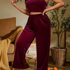  Velvet Lounge Set Medium Stretch Cami & Pants Pajamas