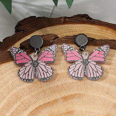 Butterfly Pendant Retro Dangle Earrings Acrylic Jewelry Gift For Women Girls