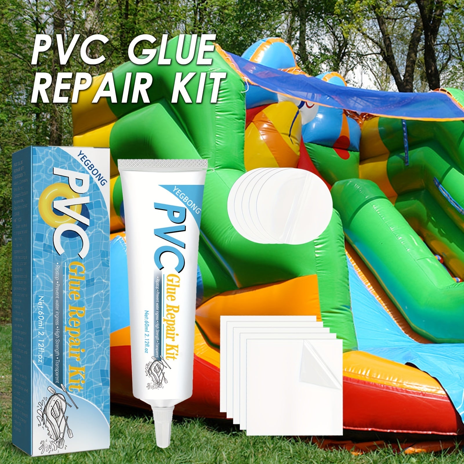 5pcs Pool Repair Kit Air Cushion Tent Transparent Adhesive Patch