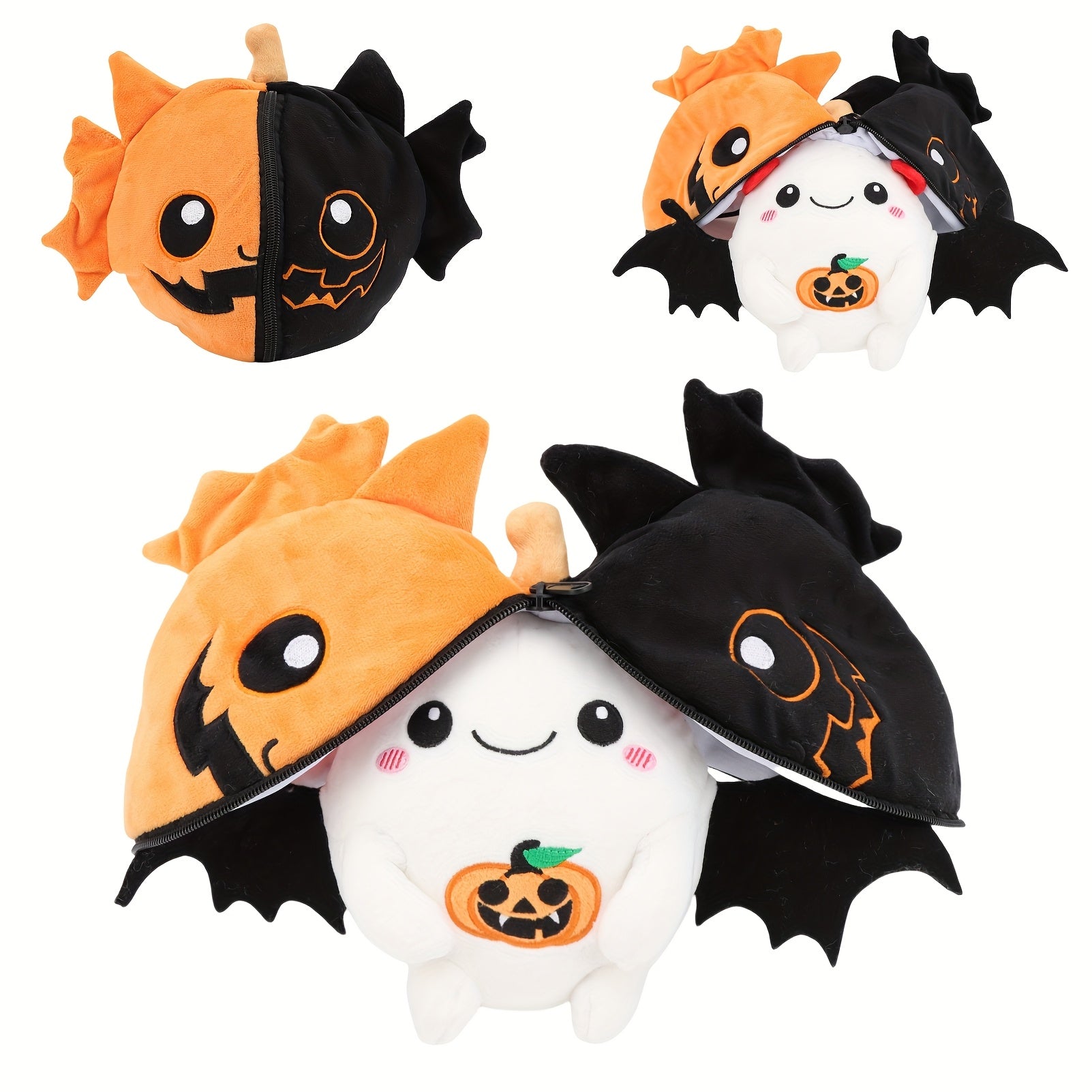 Halloween Pumpkin Bat Plush Toy 13in Soft Stuffed Animal