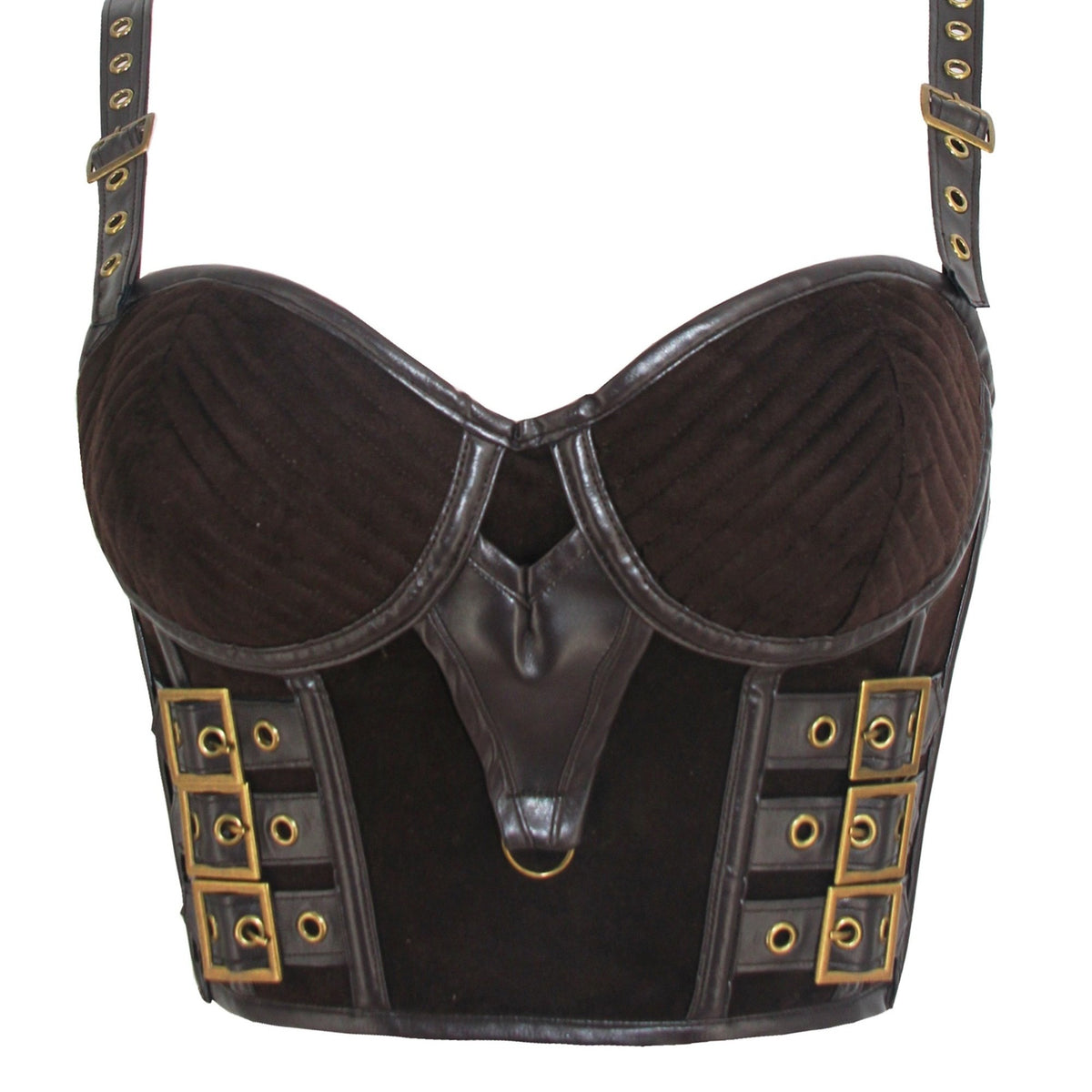 Leather Stitching Lace Up Tummy Control Slimming Cami Top