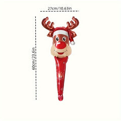 5pcs Cartoon Christmas Aluminum Film Balloon Handheld Stick Decoration Gift