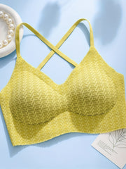 Houndstooth Criss Cross Back Top Padded Cami Women's Lingerie
