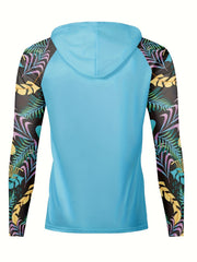 Men's Colorful Raglan Sleeve UPF 50 Sun Protection Hoodie Long Sleeve