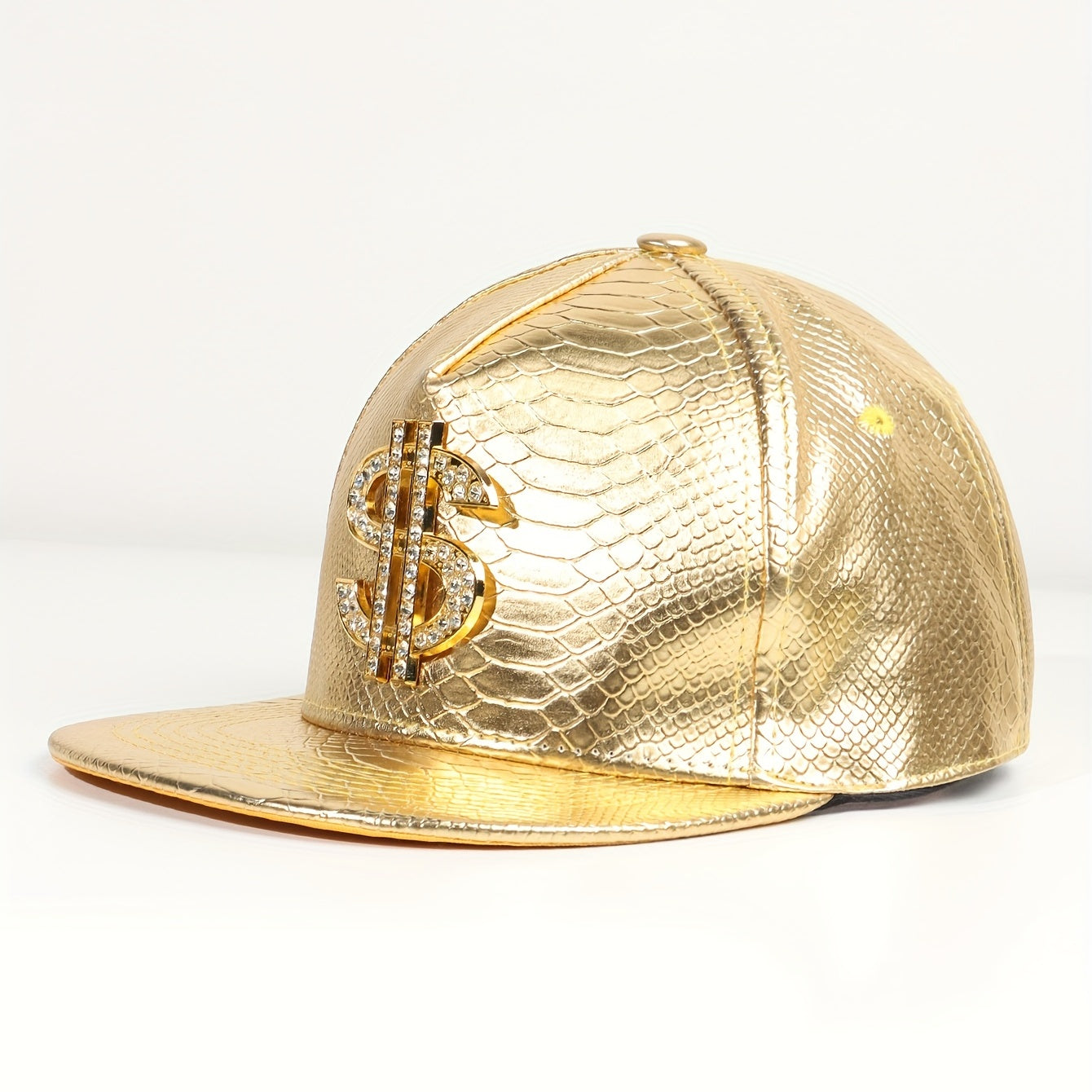 Dollar Label Snapback Hat Golden Crocodile Baseball Cap