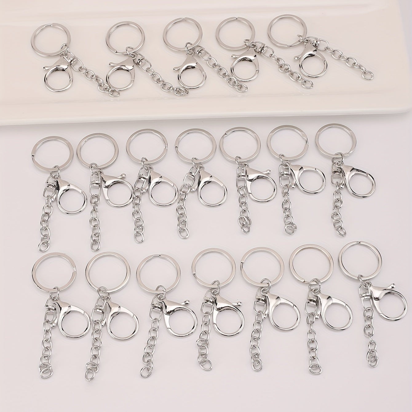 20pcs Chain Keychain With Lobster Key Ring Keychain Accessories