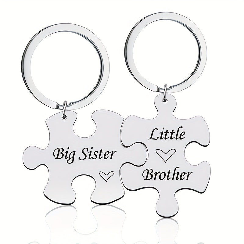 Big & Little Sister Puzzle Keychains Set Bag Purse Ornament