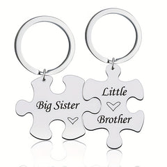 Big & Little Sister Puzzle Keychains Set Bag Purse Ornament