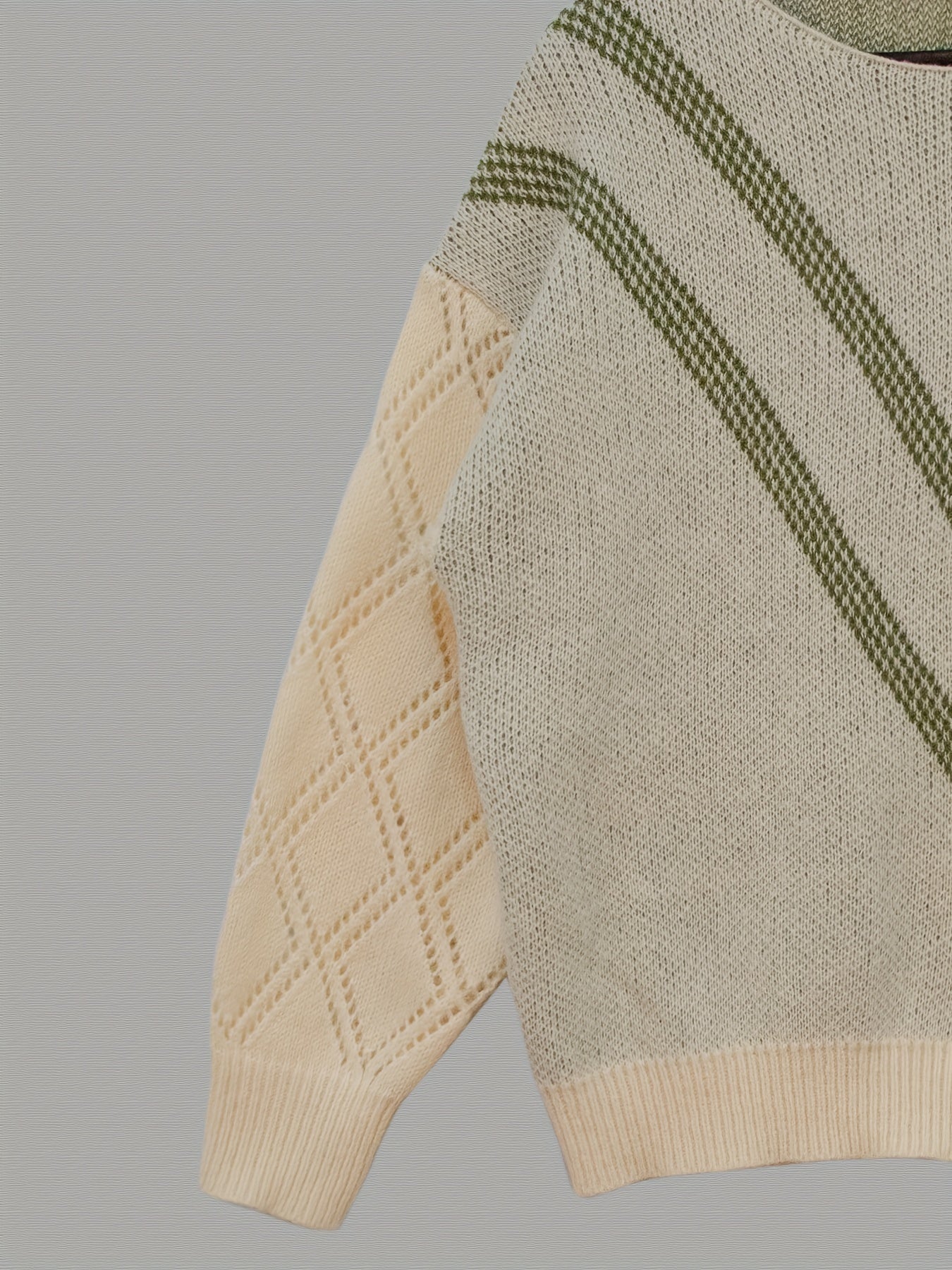 Striped Long Sleeve Round Neck Jumper