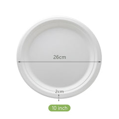 50pcs Sugarcane Round Plates for Family Dinners and Parties