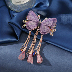 Glitter Butterfly Hair Claw Clip Rhinestone Tassel Banana Clip