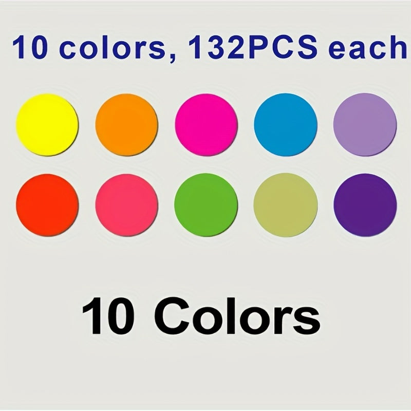 1320 PCS Coding Stickers Round Sticky Dots Labels 10 Style Colored Dot Stickers