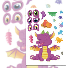 Dragon Face Changing DIY Stickers Set of 8