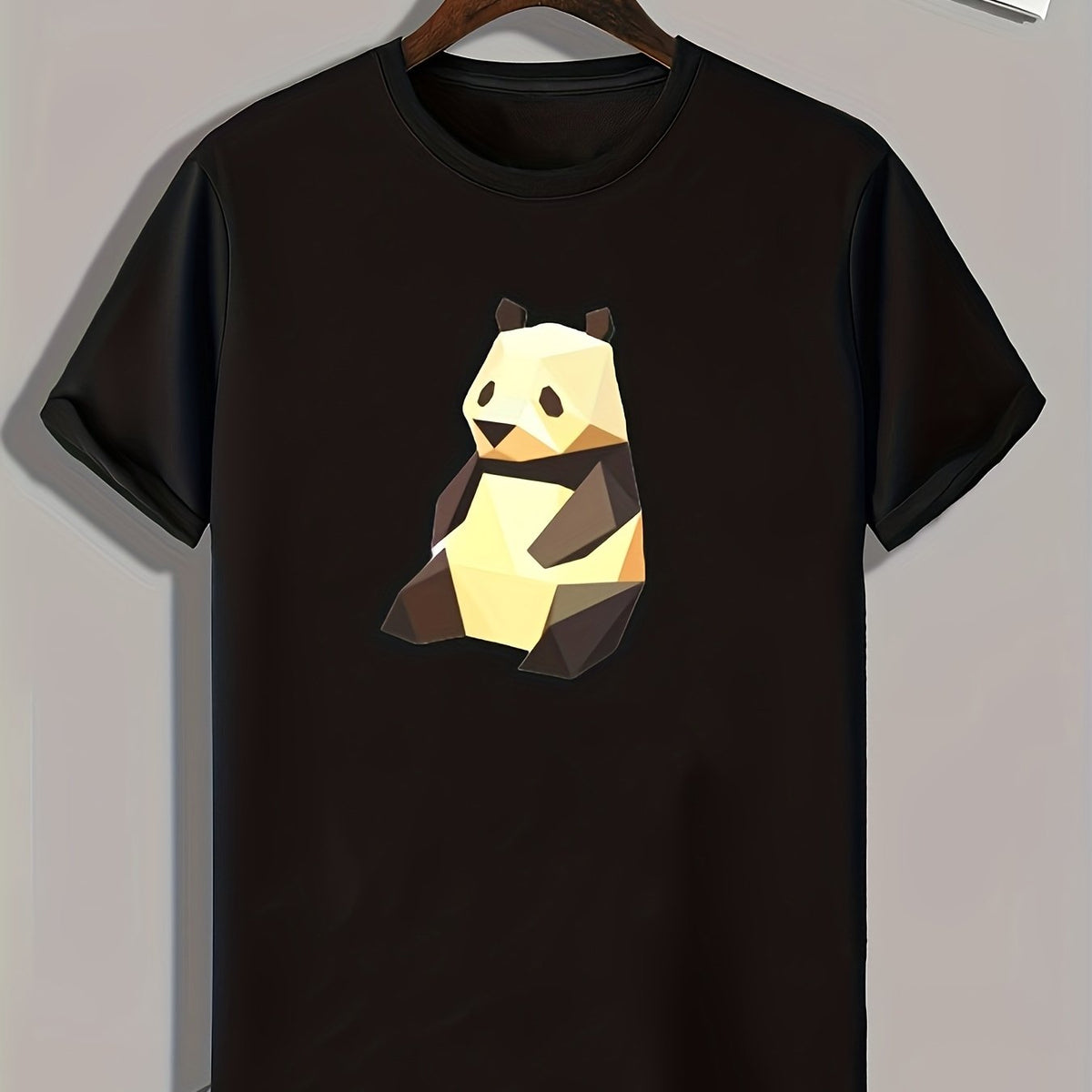 Panda Pattern Print Men's Graphic T-shirt for Summer