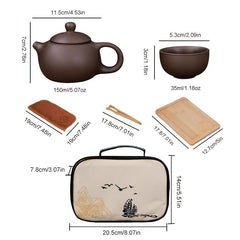 Portable Tea Set: Teapot & 4 Cups for Camping & Travel