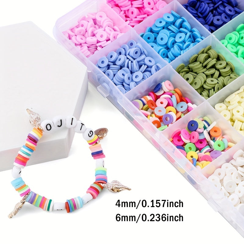 350pcs 6mm Flat Round Polymer Clay Beads for DIY Jewelry Making