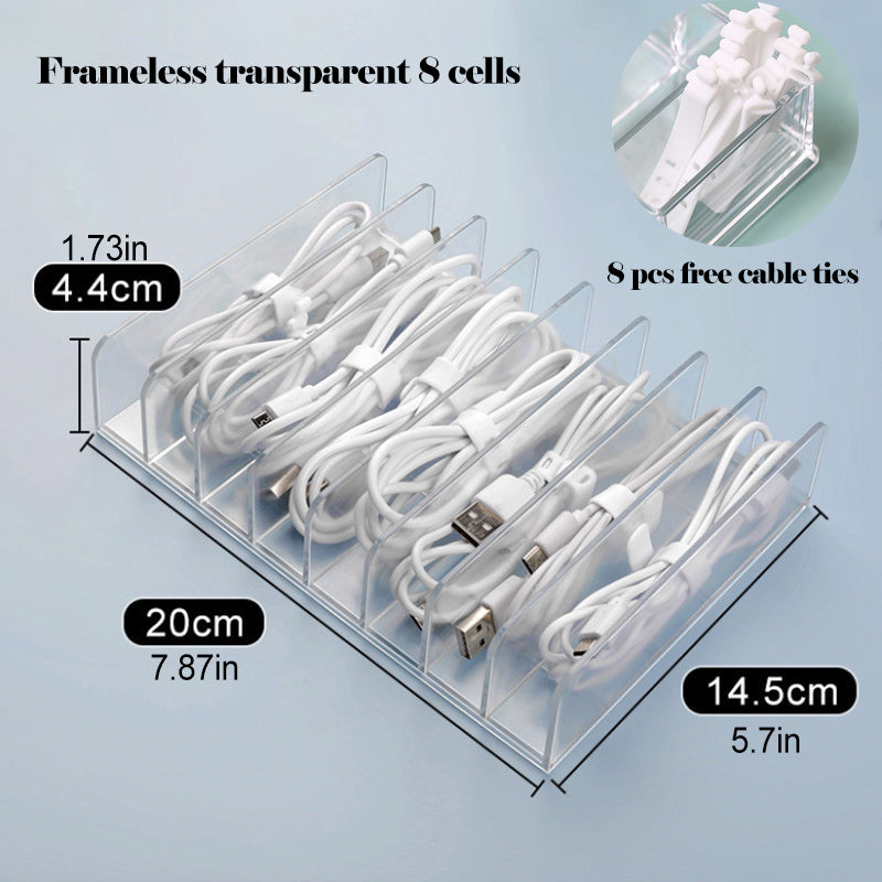 8 Pcs Wire Ties Cable Organizer Box Portable Cord Storage Organizer