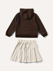 Mother Daughter Butterfly Graphic Hoodie & Skirt Set