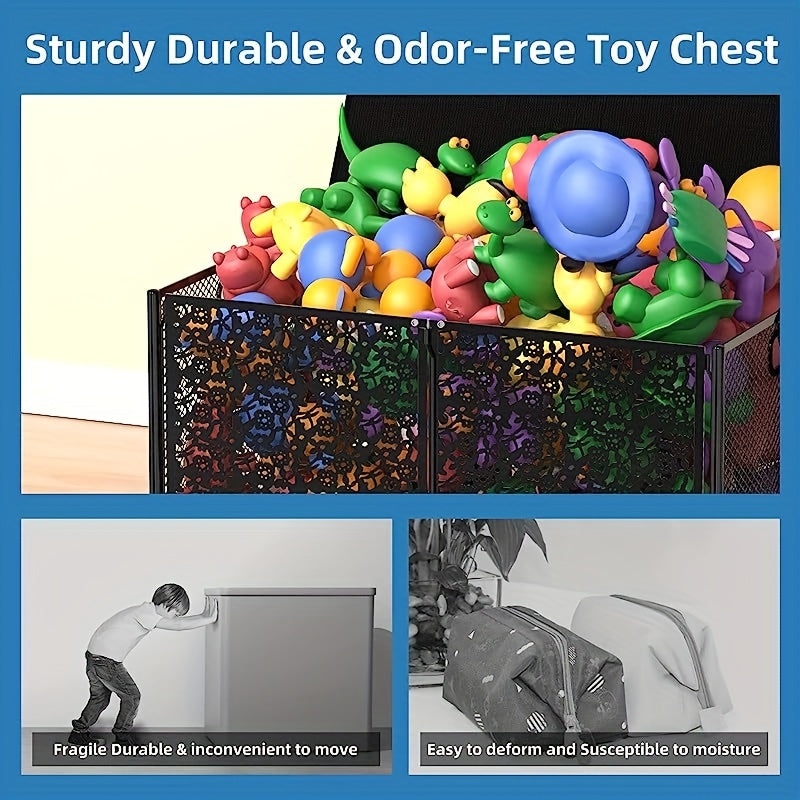 Large Toy Storage Box On Wheels Foldable Plastic Organizer