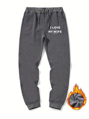 I Love My Wife Letter Print Men's Sweatpants