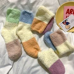 5 Pairs Fuzzy Mid Tube Socks Women's Stockings