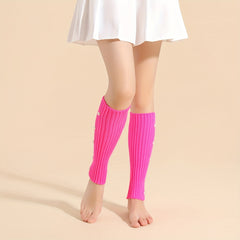 Faux Pearl Leg Warmers Knitted Knee High Socks