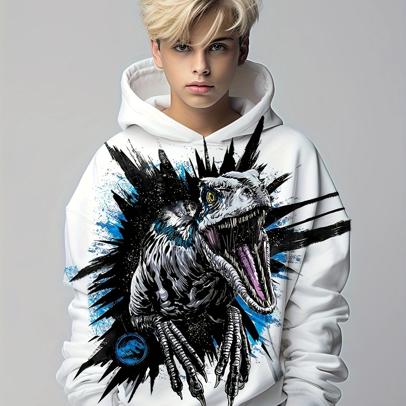 Kids T-Rex 3D Print Hoodie Street Wear