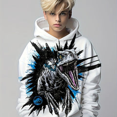 Kids T-Rex 3D Print Hoodie Street Wear