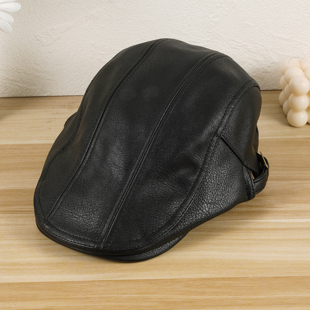 Newsboy Hat Women Autumn Winter Cowhide Solid Unisex Man Hat