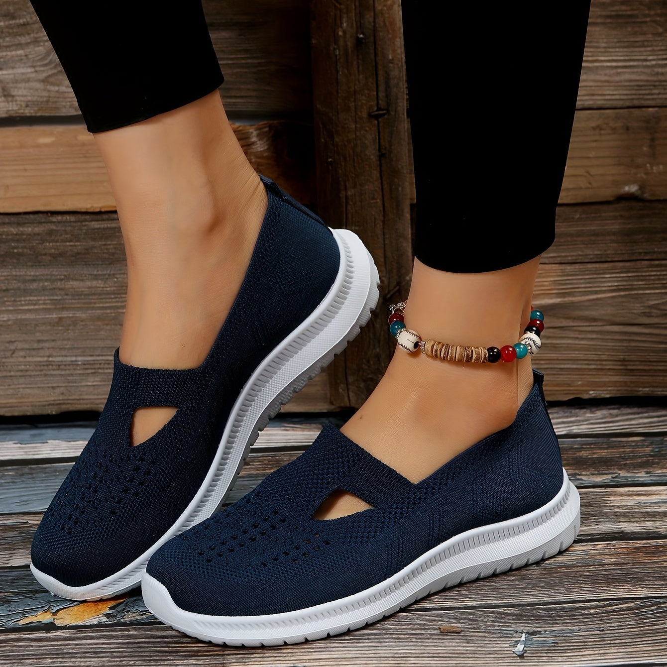 Women's Knit Sock Sneakers Slip On Soft Sole Shoes Casual Walking Shoes