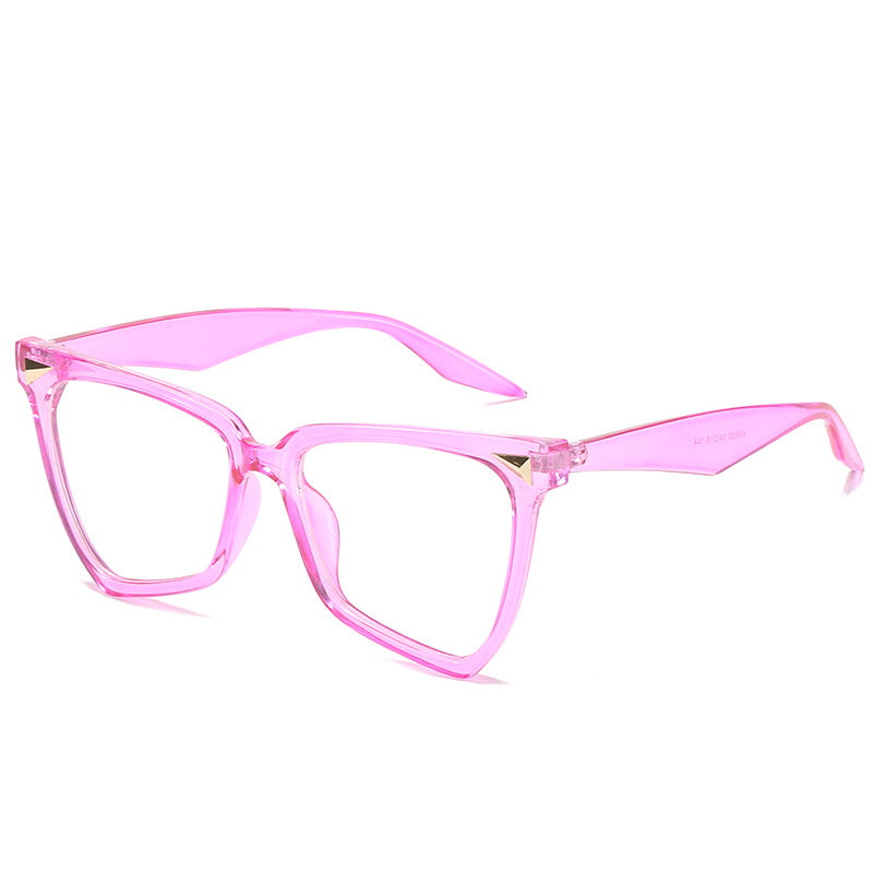 Polygon Colorful Frame Clear Lens Glasses Block UV Glare