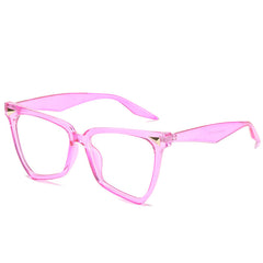 Polygon Colorful Frame Clear Lens Glasses Block UV Glare