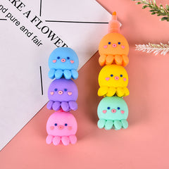 6 Pack Octopus Highlighters 3mm Tip Vibrant Colors